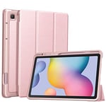 FINTIE Coque pour Samsung Galaxy Tab S6 Lite 2024/2022/2020 10.4 Pouces - [Rangement de Stylet] Housse Etui Arrière en TPU Souple Antichoc, Etui Veille/Réveil Automatique, Or Rose