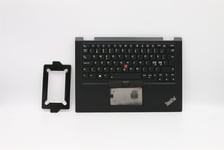 Lenovo Yoga X390 Keyboard Palmrest Top Cover Nordic Black Backlit 02HM714