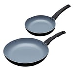 MasterClass Induction Safe Ceramic Frying Pan Set with Eco Non Stick, 20 cm/30 cm