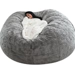 Lazy Sofa Bean Bag Konstgjord päls Bean Bag Bönsoffa Light grey 150cm*75cm
