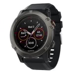 Garmin Fenix 5X Plus klockarmband av silikon - Svart Svart