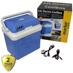 Electric Coolbox 24L Cold Or Hot Cool Box Portable Car Van Home 12V DC & 240V AC