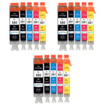 15 Ink Cartridges (5 Set) to replace Canon PGI-580 & CLI-581 XL Compatible