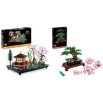 LEGO 10315 Icons Tranquil Garden, Botanical Zen Garden Kit with Lotus Flowers, & 10281 Icons Bonsai Tree Set, Plants Home Décor Set with Flowers, DIY Projects, Relaxing Creative Activity Gift