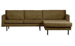 BePureHome Rodeo Chaise Lounge Right Velvet brass