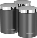 Morphy Richards 974067 Accents Kitchen Storage Canisters, Stainless Steel, Titan