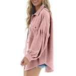 (Pink L)Womens Casual Jacket Puff Sleeve Soft Skin Friendly Pure Color Puff SG5