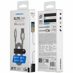 MOMAX Elite Link Braided For Apple USB Charging Cable 1.2M Nylon Silver MFI