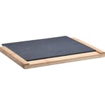 MasterPRO Foodies Chopping Board with Slate Plate, 35 x 25 x 2 cm, Made of Bamboo and Slate, Kitchen Utensils, High Quality