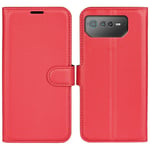 Asus ROG Phone 6 5G - Läderfodral / Plånboksfodral Röd