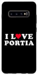 Coque pour Galaxy S10+ I Love Portia Nom assorti pour petite amie et petit ami Portia