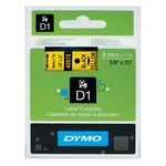 Dymo Tejp D1 9mmx7m svart/gul