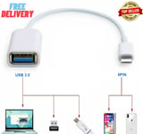 USB 3.0 Female to 8 pin iPhone Male OTG Adapter Cable Camera For iPad iPhone UK