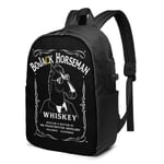 Lawenp Bo-Jack_Horse-Man Durable Travel Backpack School Bag Laptops Backpack with USB Charging Port for Men Women