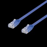 DELTACO Cat6 patchkabel, flat, 0,3m, 250MHz, blå