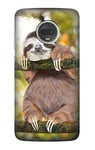 Cute Baby Sloth Paint Case Cover For Motorola Moto G7, Moto G7 Plus