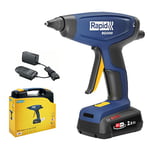 Rapid BGX500 18V P4A Battery-Powered Cordless Glue Gun - DIY Glue Gun with Quick Warm-Up, Glue Flow Adjuster, LED Heat Indicator, Perfect for DIY and Installation, with Battery and Charger (5001515)