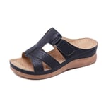 Sommar Dams Premium Sandaler med Öppen Tå, Ortopediska, Svarta, 39