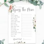 Baby Shower Games Guess The Price Baby Items Party Game Boho Floral Boy Girl X10