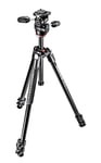 Manfrotto MK290XTA3-3W, Tripod with Ball Head, 3 Way Head, for DSLR, Compact System Camera, Mirrorless, Aluminium, Black