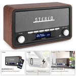 Audizio Foggia Retro Portable DAB+ Radio with Bluetooth, FM Tuner, Alarm - Grey