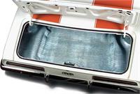OER 40709293 bagagematta, svart / Aqua Houndstooth PVC formgjuten