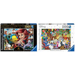 Ravensburger Disney Princess Heroines No.3 The Little Mermaid 1000 Piece Jigsaw Puzzle & Disney Collector's Edition Winnie the Pooh 1000 Piece Jigsaw Puzzles for Adults&Kids Age 12+