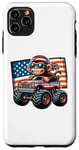 Coque pour iPhone 11 Pro Max Patriotic Monkey 4 juillet Monster Truck American