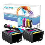 Lot de 8 cartouches noirs (18,2 Ml) et couleurs (14 Ml) compatibles pour EPSON 603 XL, 4100 4105 - Jumao -