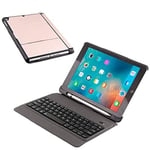 Strnry Keyboard Case for Ipad 9.7 2018 (6Th Gen)/2017 (5Th Gen) /Ipad Air 2/1,Magnetic Cover Smart Auto Sleep/Wake with Detachable Wireless Bluetooth Keyboard And Pen Holder,rose gold