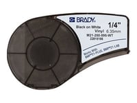 Brady B-595 - Vinyl - Matt - Permanent Akrylhäftning - Svart På Vitt - Rulle (0,635 Cm X 6,4 M) 1 Rulle (Rullar) Etiketter - För Brady Bmp21, Bmp21-Lab, Bmp21-Plus  Id Pal  Labpal