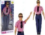 Leantoys Baby Doll Man Kevin Elegant Outfit Röd Skjorta