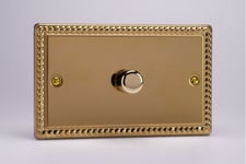 Varilight WGD1 Matrix Faceplate Kit, classic georgian brass, 1-gang