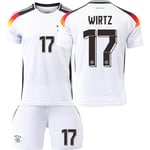 Tyskland Hemma EM 2024 Tröja Fotbollströja Barn Herr Kit No.17 WIRTZ sockless 30