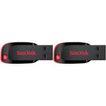 SanDisk 64 GB Cruzer Blade USB 2.0 Flash Drive - Black (Pack of 2)