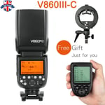 Godox V860III-C 2.4G TTL HSS Flash+Free S type Bracket + Xpro-C For Canon UK