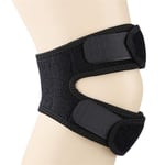 Junww Breathable Knee Pad Double Head Patella Knee Brace Sport Knee Strap Support Injury Arthritis Tendon Tension Pressure Protection (Color : Black)