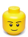 Lego Storage Head - Boy Home Kids Decor Storage Storage Boxes Yellow LEGO STORAGE