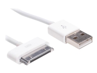 Akyga AK-USB-08 - Laddnings-/datakabel - Apple Dock hane till USB hane - 1 m - vit - för Apple iPad/iPhone/iPod (Apple Dock)
