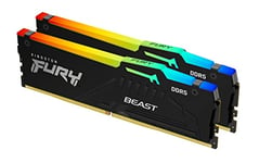 Kingston Fury Beast DDR5 RGB 64GB (2x32GB) 5600MT/s DDR5 CL40 DIMM Mémoire pour PC de Gamer Kit de 2 - KF556C40BBAK2-64