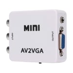 Diyeeni Mini VGA to Video Converter, Composite AV to VGA Adapter, TV Set-Top Box Audio Video Converter (White)