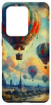 Coque pour Galaxy S20 Ultra Ballons à air chaud de style impressionniste planant à travers les nuages.