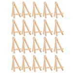 20Pcs Wood Easel, Mini A‑Frame Natural Wood Display Tripod Holder Adjustable Painting Holder for Decoration Exhibit Small Canvases Business Cards