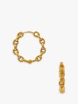 Orelia Luxe Mid Size Chain Hoop Earrings, Gold