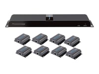 Techly Hdmi 1X8 Extender Splitter Over Cat6/6A/7 50M With Ir Pass-Back - Transmitter + 8 Receivers - Video/Ljud/Infraröd Förlängare - Hdmi, Infraröd - Över Cat 6/6A/7 - 8 Portar - Upp Till 50 M