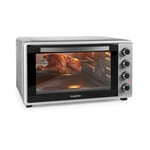 Mini Oven Kitchen Rotisserie Grill Chicken 60 L 100-230 ° C Timer Silver 2000 W