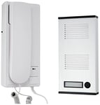 SCS Sentinel - PAF0001 - Interphone Audio 2 Fils pour Immeuble - 1 Combiné Interphone Filaire et 1 Platine de Rue Extérieure en Aluminium - AudioKit 32068