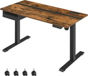 Elektriskt skrivbord - Höjdjusterbar - Minnesfunktion med 4 höjder - Brown - 60 x 140 cm