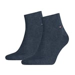 Tommy Hilfiger Men's Quarter 2P Ankle Socks, Blue, Size 43 (pack of 2 )