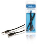 Valueline 2.00 m 3.5 mm Jack Stereo Audio Extension Male to Female Cable - Black